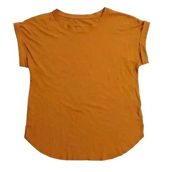 A New Day Women's Copper Cotton/Modal Jersey Knit Short Sleeve Cuffed T-Shirt - Picture 2 of 6